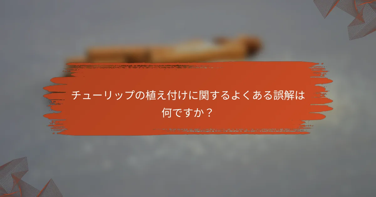 チューリップの植え付けに関するよくある誤解は何ですか？