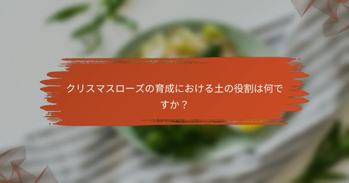 クリスマスローズの育成における土の役割は何ですか?